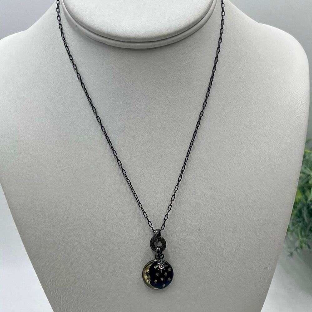 Catherine Popesco La Vie Parisienne Blue‎ Moon & Stars Crystal Necklace